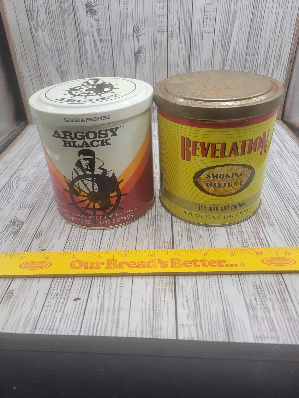 Argosy Black & Phillip Morris Revelation Vintage Tobacco Tins -